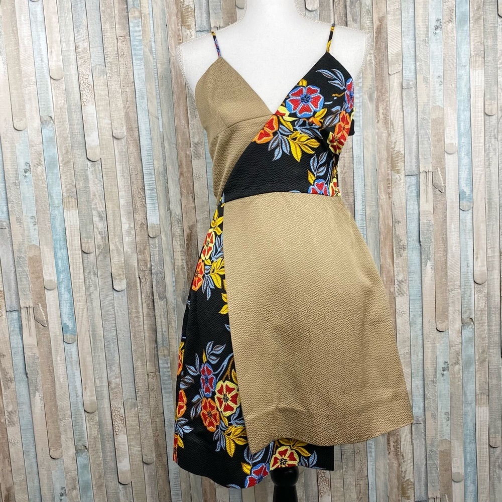 MSGM XS‎ Floral Asymmetric Mini Tank Dress Crepe